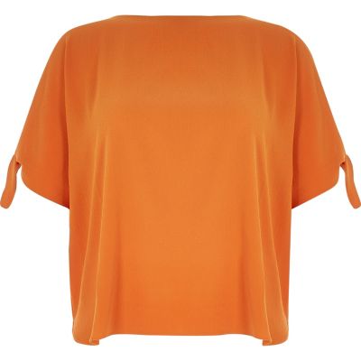 RI Plus orange split sleeve t-shirt